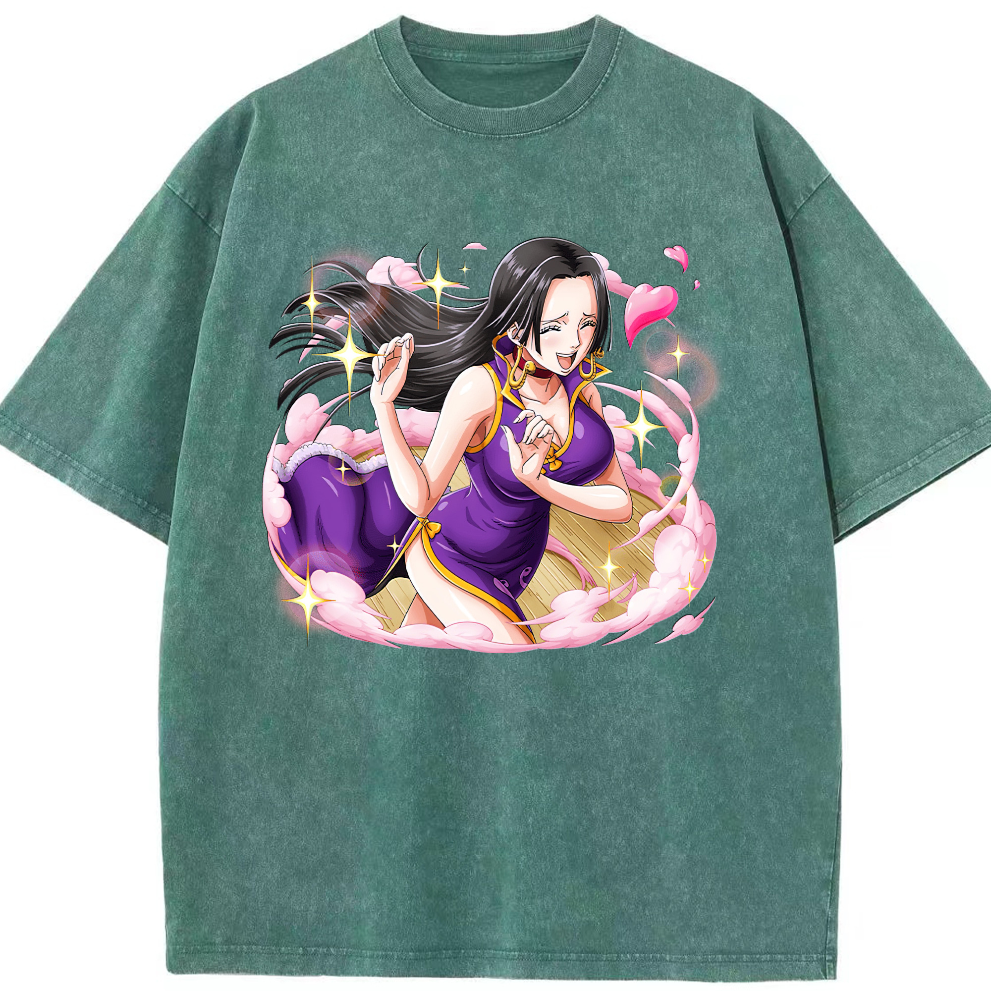 ワンピース ボア・ハンコック ONE PIECE Boa·Hancock 綿100% ヴィンテージ風 半袖Tシャツ（フロントプリント）